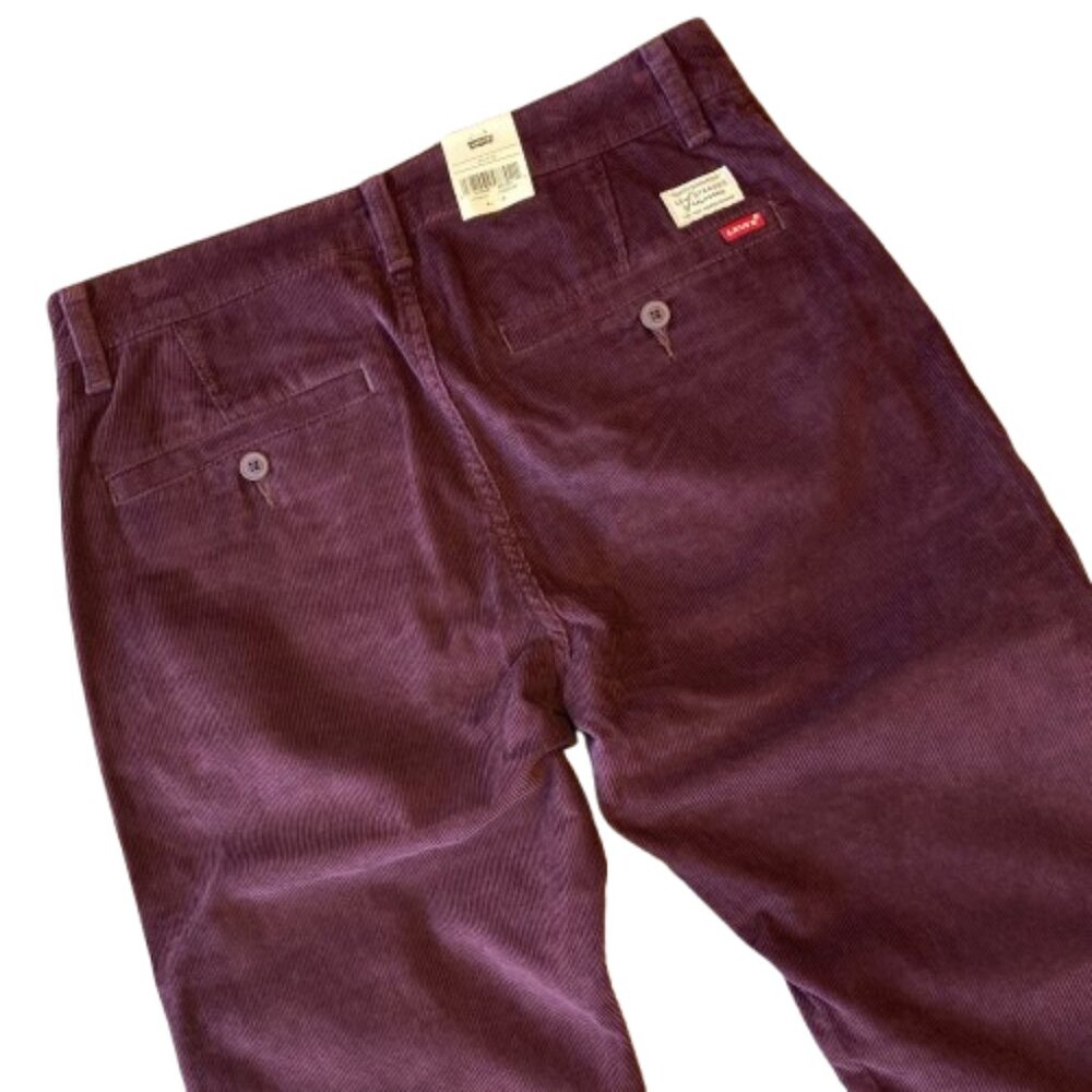 Levi's XX Chino Standard Taper Fit Corduroy Pants Mens 30x32 Burgundy NWT - Picture 9 of 10